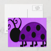 紫色のレディーバグ ポストカード (正面/裏面)