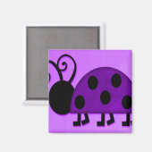 紫色のレディーバグ マグネット (正面/裏面)