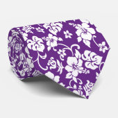 紫色のレトロのハワイのプリントのタイ ネクタイ (ロール)