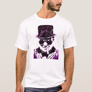 紫色のレトロのChurchill Tシャツ