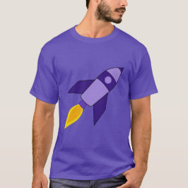 紫色のレトロロケットのTシャツ Tシャツ