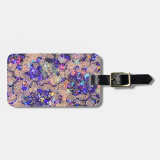 紫色のレースのバラ ラゲッジタグ (正面横)