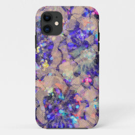紫色のレースのバラ iPhone 11 ケース