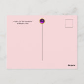 紫色のレースの花とカラフル宝石 ポストカード (裏面)