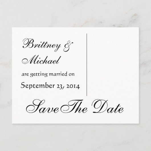 紫色のレース星パターン日付を保存V6 案内ポストカード (裏面)