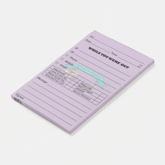 紫色のロゴの透かしの電話のメッセージのポストそれはあります ポストイット (アングル)