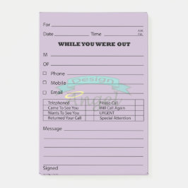 紫色のロゴの透かしの電話のメッセージのポストそれはあります ポストイット