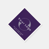 紫色のロゴ+ホワイト文字会社ビジネス紙 スタンダードカクテルナプキン (角)