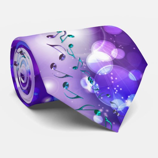 紫色のロックスターのファンタジーの軽音楽のノート ネクタイ (ロール)