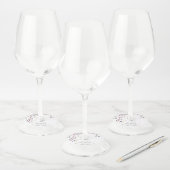 紫色のワイルドフラワーウォーターのカラーフローラブライダルシャワー ワイングラスタグ (セット)