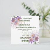 紫色のワイルドフラワーカード 招待状 (スタンド正面)