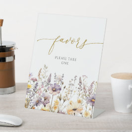 紫色のワイルドフラワーシャワーの好意サイン 台座サイン