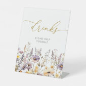 紫色のワイルドフラワーシャワードリンクサイン 台座サイン (正面)