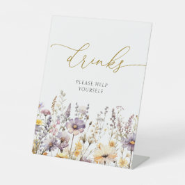 紫色のワイルドフラワーシャワードリンクサイン 台座サイン