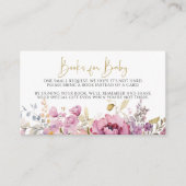 紫色のワイルドフラワーズブックベビーカード エンクロージャーカード (正面)