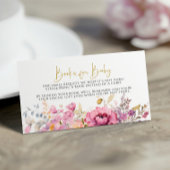 紫色のワイルドフラワーズブックベビーカード エンクロージャーカード