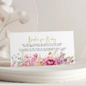 紫色のワイルドフラワーズブックベビーカード エンクロージャーカード