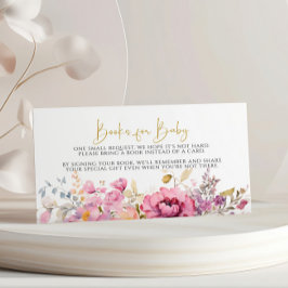 紫色のワイルドフラワーズブックベビーカード エンクロージャーカード