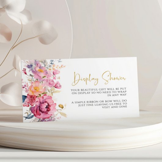 紫色のワイルドフラワーディスプレイシャワーカード エンクロージャーカード