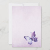 紫色のワイルドフラワーバタフライガールの誕生日 サンキューカード (裏面)