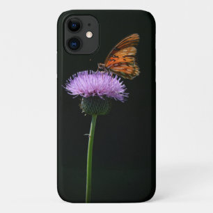 紫色のワイルドフラワーフォンケースに蝶 iPhone 11 ケース