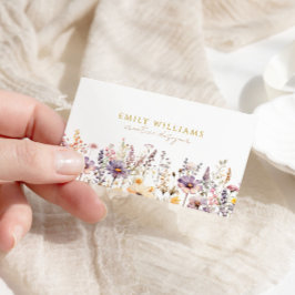 紫色のワイルドフラワーフローラ名刺 名刺