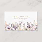 紫色のワイルドフラワーフローラ名刺 名刺 (正面)