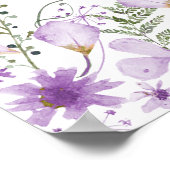 紫色のワイルドフラワーブライダルシャワーウェルカムポスター ポスター (角)