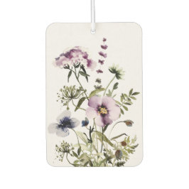 紫色のワイルドフラワーブーケ水彩フローラ カーエアーフレッシュナー