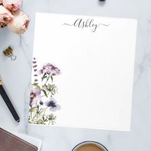 紫色のワイルドフラワーブーケ水彩フローラ