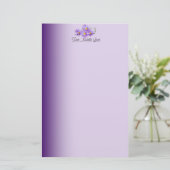 紫色のワイルドフラワーヘッダー 便箋 (スタンド正面)