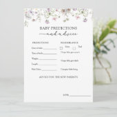 紫色のワイルドフラワーベビーアドバイスと予測 招待状 (スタンド正面)