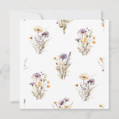 紫色のワイルドフラワーベビーイン開花シャワー 招待状 (裏面)