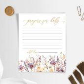 紫色のワイルドフラワーベビーシャワー祈りの言葉カード