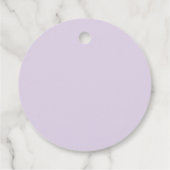 紫色のワイルドフラワーベビーシャワー フェイバータグ (裏面)