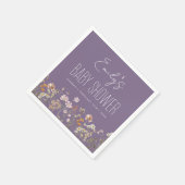 紫色のワイルドフラワーボホベイビーシャワー開花 スタンダードカクテルナプキン (角)