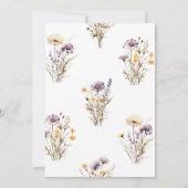 紫色のワイルドフラワーラブ開花シャワー 招待状 (裏面)