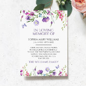 紫色のワイルドフラワー悔やみや弔慰メモリサンキューカード サンキューカード