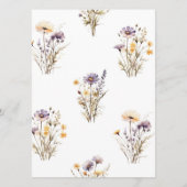 紫色のワイルドフラワー結婚ズのメニュー メニュー (裏面)