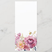 紫色のワイルドフラワー結婚ズのメニュー メニュー (裏面)