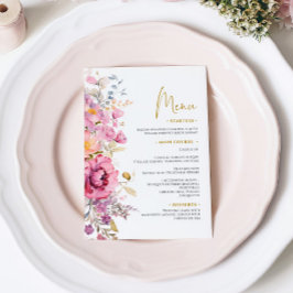 紫色のワイルドフラワー結婚ズのメニュー メニュー