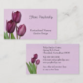 紫色のワインによって着色されるチューリップ 名刺 (正面/裏面)