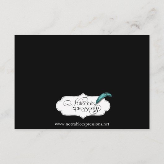 紫色のワタリガラスのゴシック様式結婚式の調節 エンクロージャーカード (裏面)