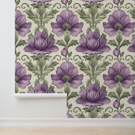 紫色のヴィオラの花のダマスクの贅沢な質感 壁紙