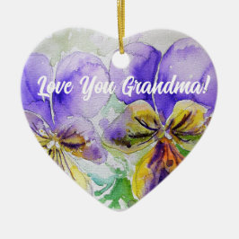 紫色のヴィオラフローラ愛おばあちゃん装飾 セラミックオーナメント