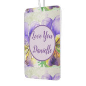 紫色のヴィオラ水彩花カーエアフレッシュナー カーエアーフレッシュナー (左)