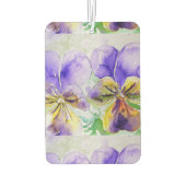 紫色のヴィオラ水彩花カーエアフレッシュナー カーエアーフレッシュナー (裏面)