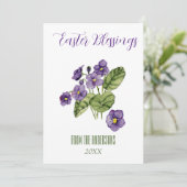 紫色のヴィオレットイースター恵みフラットホリデーカード シーズンカード (スタンド正面)