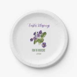 紫色のヴィオレットイースター恵み ペーパープレート