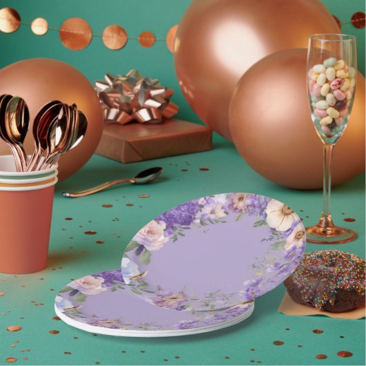 紫色のヴィオレットハンド色彩の鮮やか紙プレート ペーパープレート (複数)